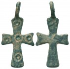 Byzantine Cross Pendant, Ae,

Condition: Very Fine

Weight: 2.55gr
Diameter: 31mm