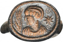 Bronze Ring Bezel of LICINIA EUDOXIA, wife of Valentinian III and Petronius Maximus. Augusta, 439-490.

Licinia Eudoxia, daughter of Theodosius II a...