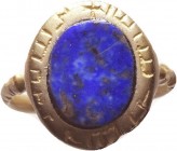Wearable Gold Ring with stone and inscription on Bezel

Condition: Very Fine

Weight: 4.23gr
Diameter: 23mm