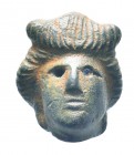 Roman Bronze Head Statue , Glass inlaid on eyes,

Condition: Very Fine

Weight: 25gr
Diameter:25 mm