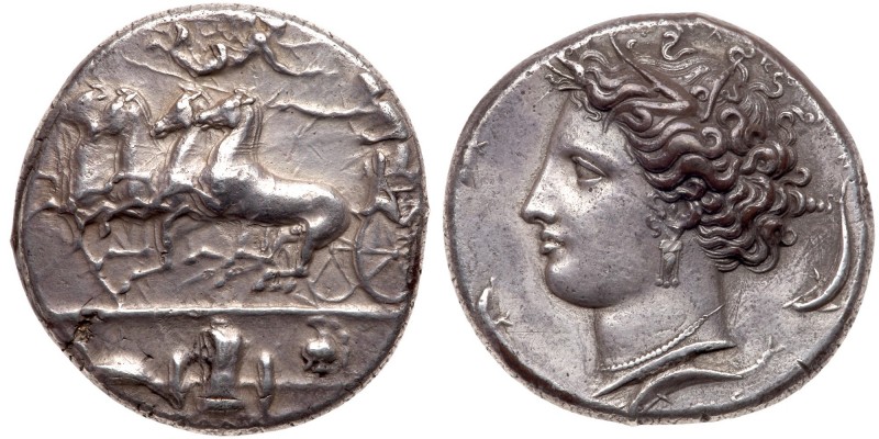 Sicily, Syracuse. Dionysios I. Silver Decadrachm, 405-367 BC. Ca. 405-400 BC. Re...