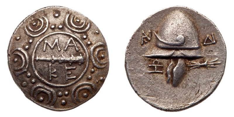 Macedonian Kingdom. Philip V. Silver Tetrobol (2.45 g), 221-179 BC. Pella or Amp...