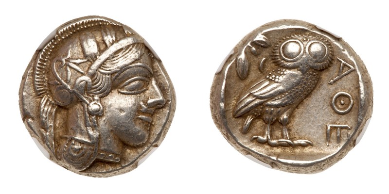 Athens. Silver Tetradrachm (17.19g), ca. 440-404 BC. Head of Athena right, weari...