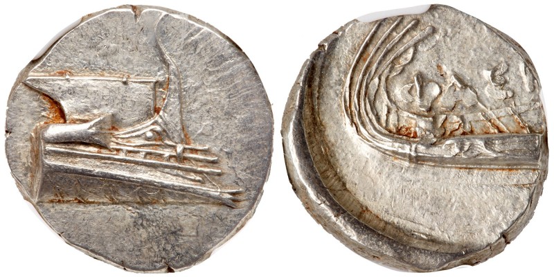Lycia, Phaselis. Silver Stater (10.31g), 4th century BC. Prow of galley right. R...