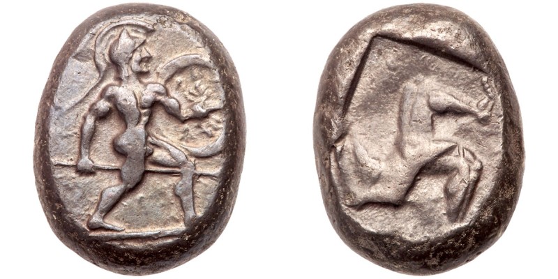 Pamphylia, Aspendos. Silver Stater (10.79 g), ca. 465-430 BC. Warrior advancing ...