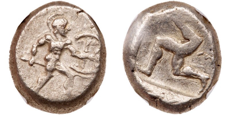 Pamphylia, Aspendos. Silver Stater (10.85 g), ca. 465-430 BC. Warrior advancing ...