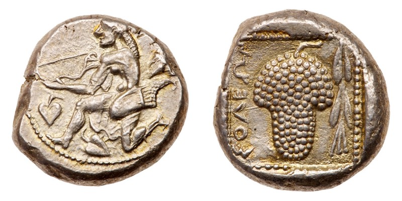 Cilicia, Soloi. Silver Stater (10.75 g), ca. 440-410 BC. Amazon kneeling left, q...