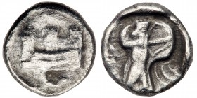 Phoenicia, Sidon. Time of Baalshallim I-Ba’ana. Silver 1/16 Shekel (0.70 g), ca. 425-402 BC. VF