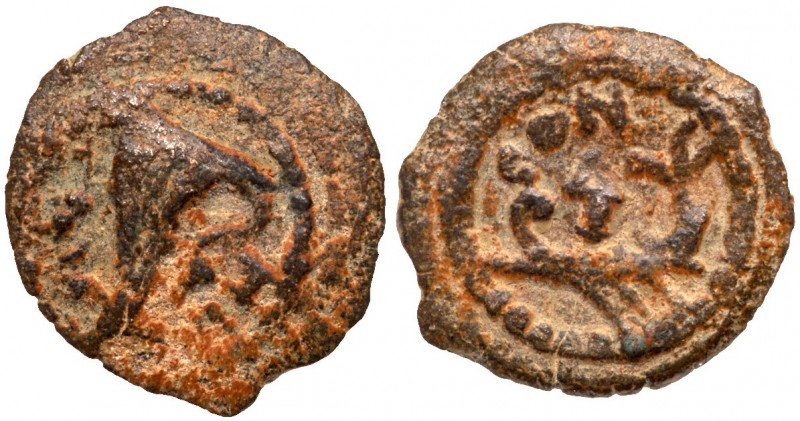 Judaea, Herodian Kingdom. Herod II Archelaus. &AElig; Prutah (0.98 g), 4 BCE-6 C...