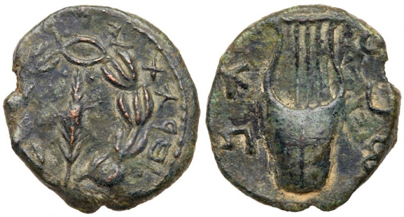 Judaea, Bar Kokhba Revolt. &AElig; Medium Bronze (6.1 g), 132-135 CE. Undated, a...