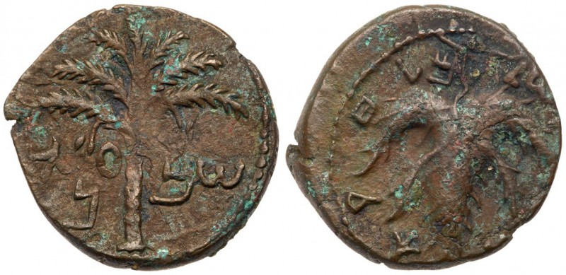 Judaea, Bar Kokhba Revolt. &AElig; Medium Bronze (10.70 g), 132-135 CE. Undated,...