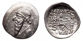 Parthian Kingdom. Mithradates II. Silver Drachm (4.11 g), 121-91 BC. MS