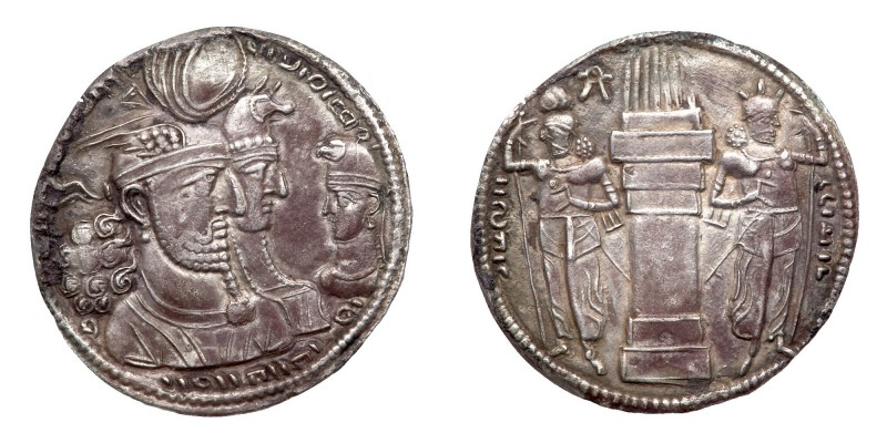 Sasanian Kingdom. Varhran II. Silver Drachm (3.99 g), AD 276-293. Style A. 'Ctes...