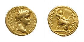 Tiberius, AD 14-37. Gold Aureus (7.5 g)