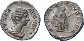 Julia Domna (wife of Septimius Severus), Silver Denarius, 3.38g, 6h. Choice VF. VF