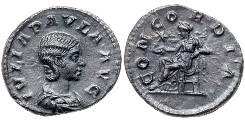 Julia Paula. Silver Denarius (3.16 g), Augusta, AD 219-220. Rome, under Elagabal...