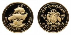 Barbados. 100 Dollars, 1975. PF