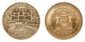 Belize. 100 Dollars, 1975. PF