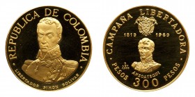 Colombia. 300, 200, 100 Pesos, 1969. PF