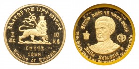 Ethiopia. 10 Dollars, EE1958 NI/1966. PF