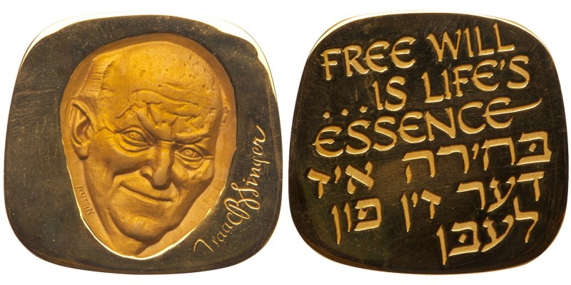 Israel. Judaica, Jewish-American Hall of Fame Medal, 1984. Isaac Bashevis Singer...