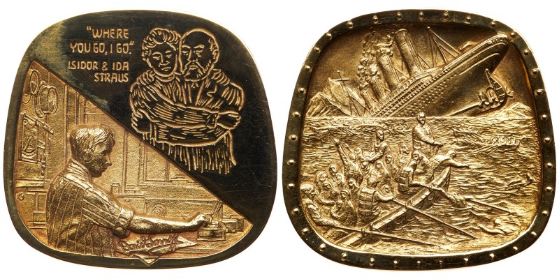 Israel. Judaica, Jewish-American Hall of Fame Medal, 1998. Titanic Disaster, Isi...