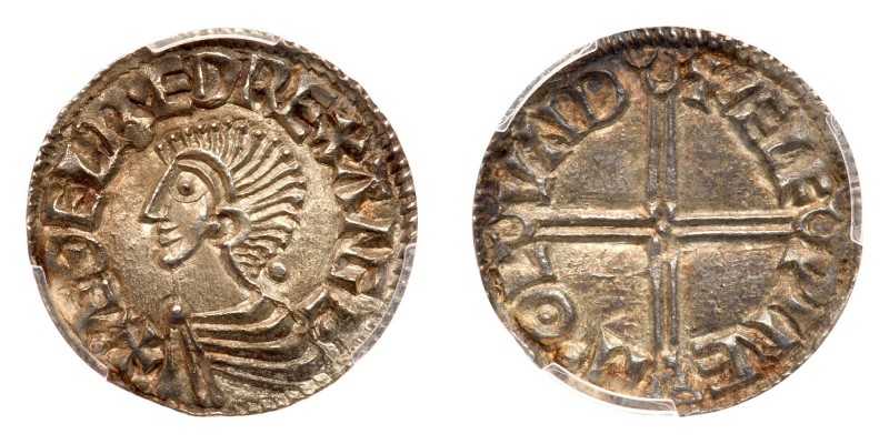 Great Britain. Penny, ND. S.1151. Aethelred II, 978-1016. London. Long Cross typ...