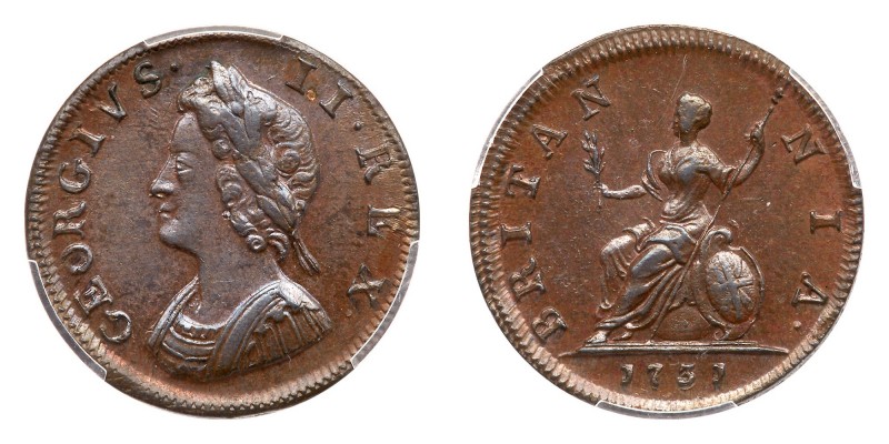 Great Britain. Farthing, 1731. S.3720; KM-572. George II, 1727-1760. Draped bust...