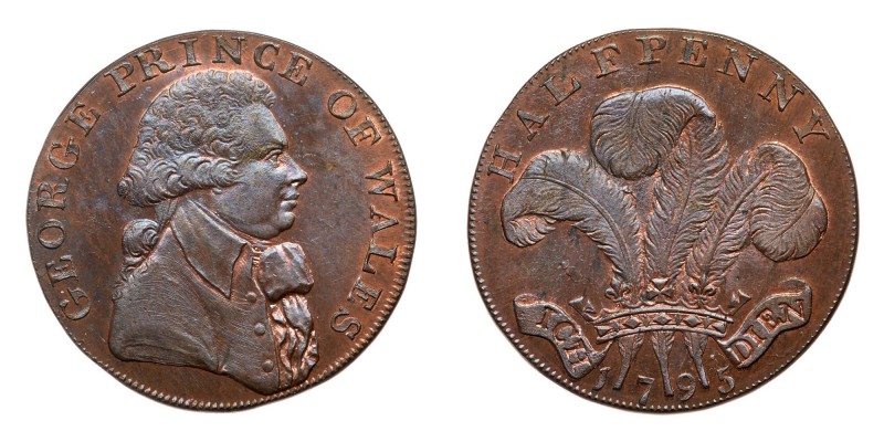 Great Britain. Halfpenny Token, 1795. D&H-963b. Plain edge. Middlesex. George Pr...