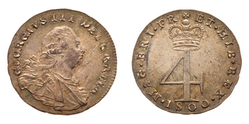 Great Britain. Four Pence, 1800. S.3752. George III. Mint state and prooflike wi...