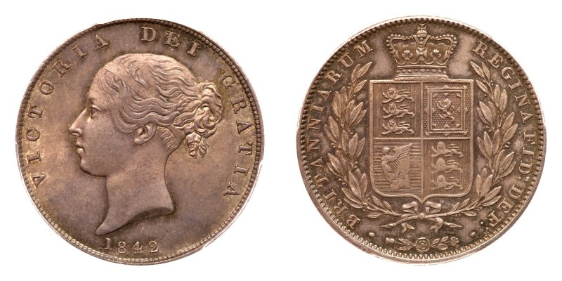 Great Britain. Halfcrown, 1842. S.3888; ESC-675; KM-740. Victoria. Obverse portr...