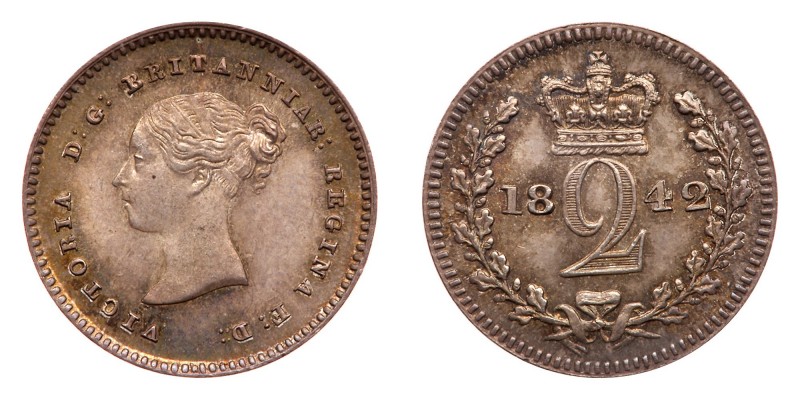 Great Britain. Twopence, 1842. S.3919; KM-729. Victoria. Toned. Choice Uncircula...