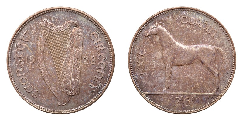 Ireland. Halfcrown, 1928. KM-8. Toned. Proof. Estimated Value $75 - 100