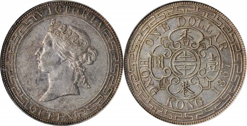 HONG KONG. Dollar, 1867. Hong Kong Mint. Victoria. PCGS Genuine--Chopmark, AU De...
