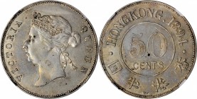 HONG KONG. 50 Cents, 1894. London Mint. Victoria. NGC AU-58.