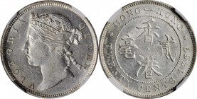 HONG KONG. 20 Cents, 1867. Hong Kong Mint. Victoria. NGC MS-62.