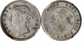 HONG KONG. 20 Cents, 1873-H. Heaton Mint. Victoria. NGC MS-63.