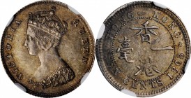 HONG KONG. 10 Cents, 1868. Hong Kong Mint. Victoria. NGC MS-64.