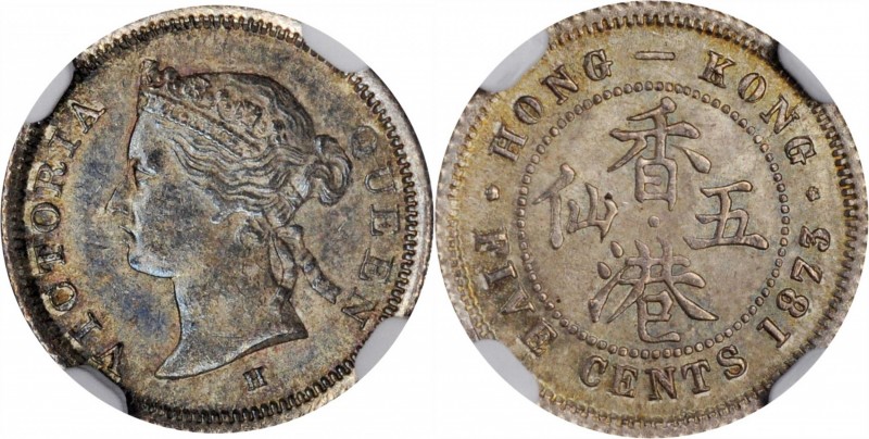 HONG KONG. 5 Cents, 1873/63-H. Heaton Mint. Victoria. NGC MS-63.
KM-5; Mars-C8....