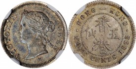 HONG KONG. 5 Cents, 1873/63-H. Heaton Mint. Victoria. NGC MS-63.