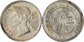 HONG KONG. 5 Cents, 1887. London Mint. Victoria. PCGS MS-66 Gold Shield.