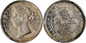 HONG KONG. 5 Cents, 1899. London Mint. Victoria. PCGS MS-67 Gold Shield.