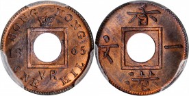 HONG KONG. Mil, 1865. Hong Kong Mint. Victoria. PCGS MS-65 Red Brown Gold Shield.