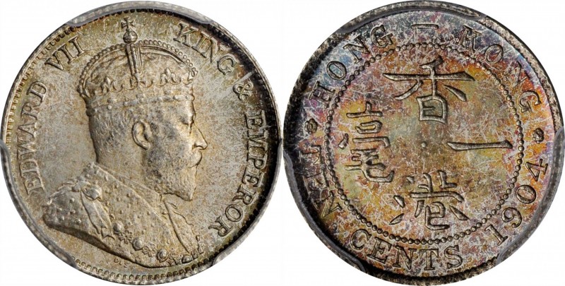 HONG KONG. 10 Cents, 1904. London Mint. PCGS MS-66+ Gold Shield.
KM-13; Mars-C1...