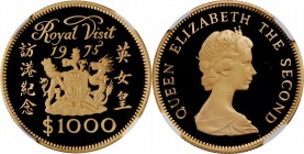 HONG KONG. 1000 Dollars, 1975. London Mint. NGC PROOF-69 Ultra Cameo.
