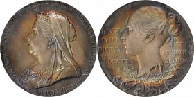 GREAT BRITAIN. Victoria Diamond Jubilee Silver Medal, 1897. PCGS SPECIMEN-65 Gold Shield.