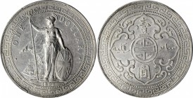 GREAT BRITAIN. Trade Dollar, 1897/6-B. Bombay Mint. Victoria. PCGS AU-55 Gold Shield.