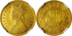 INDIA. British India. Mohur, 1889-(c). Calcutta Mint. Victoria. NGC MS-62.