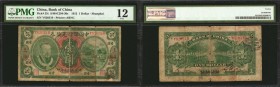 CHINA--REPUBLIC. Bank of China. 1 Dollar, 1912. P-25t. PMG Fine 12.