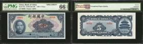 CHINA--REPUBLIC. Bank of China. 5 to 50 Yuan, 1940. P-84s to 87s. Specimens. PMG Choice About Uncirculated 58 EPQ to Superb Gem Uncirculated 67 EPQ.